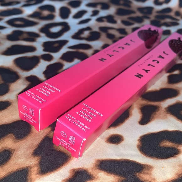 JACLYN Cosmetics Strawberry Feels Poutspoken Lip Liner Crayon in SUGARED New LOT - Picture 4 of 16